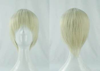 

Axis Powers Arthur Kirkland Cosplay Wigs High-temperature Fiber Synthetic Hair Short Golden Hair + free hair cap