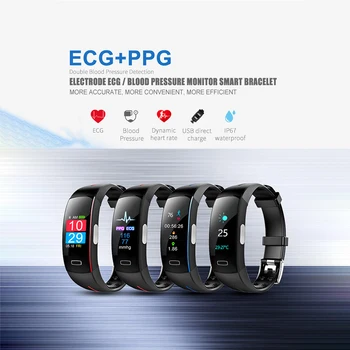 

Sale Sport P3 PPG+ECG Smartwatch Blood Pressure Heart Rate Monitor Fitness Tracker Waterproof Bracelet Men Women Smart Wristband