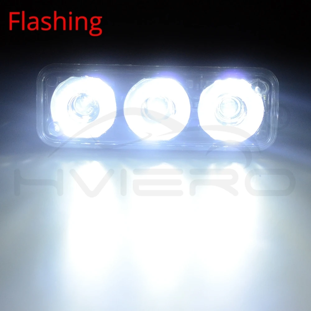 Hviero 2X Auto Led Durable Car Daytime Running Light 3LED DRL Daylight White DC 12V Head Driving Lamp Parking Fog Turn signal Lights