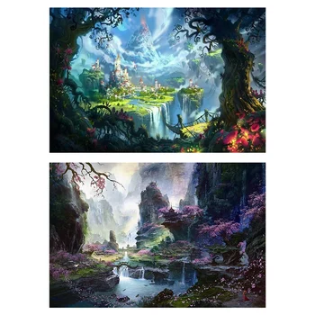 

2Pcs Full Drill Landscape Art 5D Diamond Painting Kits Cross Stitch Embroidery Decor