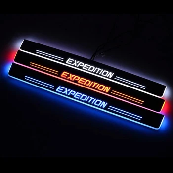 

LED Door Sill Streamed Light For FORD EXPEDITION 2017-2020 Scuff Plate Acrylic Door Sills Car Sticker Accessories