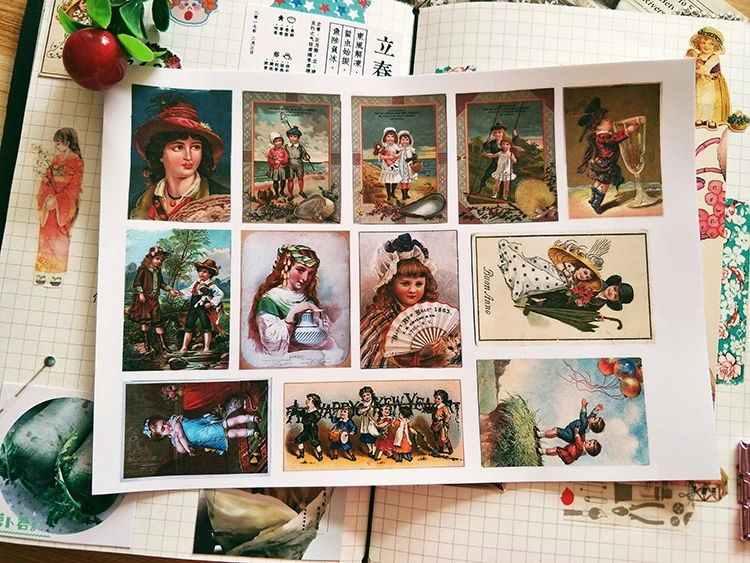 Ретро Angel Girl Sisters стикер s Junk Journal дневник планировщик стикеры декоративные Стикеры для скрапбукинга DIY ремесло фотоальбом