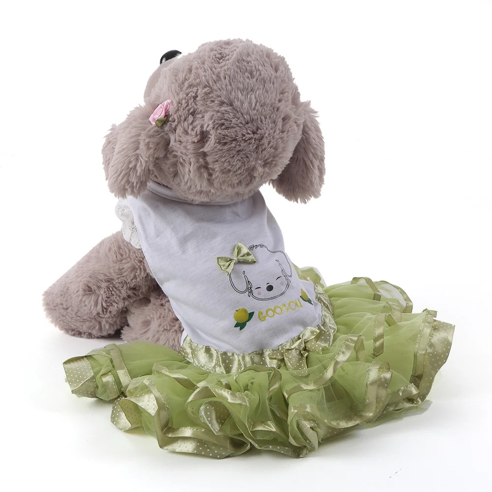 Платье-пачка для собак; сетчатая юбка с принтом фруктов; одежда принцессы для девочек; одежда для маленьких собак