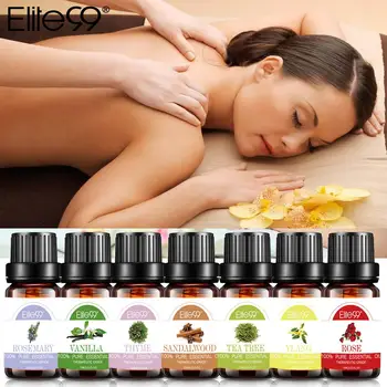 

Elite99 10ML Rose Pure Essential Oils Massage Humidifier Orange Tea Tree Lavender Lemon Ginger Essential Oil for Hair Care