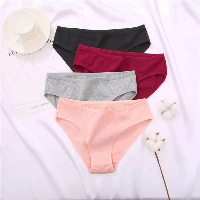 S-XL Jacquard Cotton Panties Women Panties Sexy Female Underpants Briefs Solid Color Intimate Pantys For Woman sexy panties