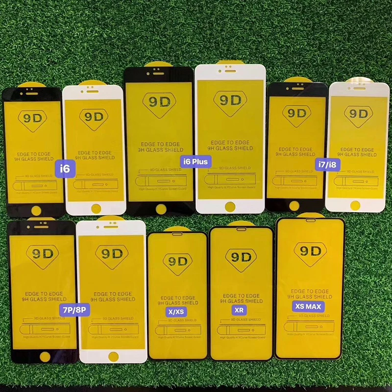 

10Pcs 9D 9H Protective Tempered Glass For iPhone 5 6 6S 7 8 Plus X XS Max XR Screen Front Protect Glass