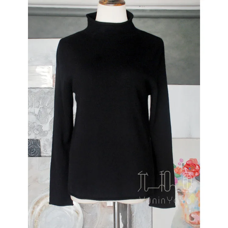 YUNINYOYO Classic low stand collar with micro curling slim fit comfortable 100%cashmere pullover women sweater ~ multi color YUNINYOYO Classic low stand collar with micro curling slim fit comfortable 100%cashmere pullover women sweater ~ multi color
