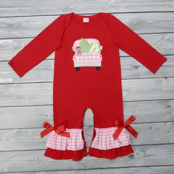 

Double 11 Christmas Baby Rompers Cotton Jumpsuit With Button wholesale Infant Rompers Baby Girl Clothing
