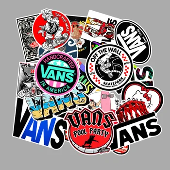 

Newest 100 Pcs/lot Fashion Logo Vans Off The Wall Stickers PVC Kids Toys Decor for Guitar Bicycle Motor Car Laptop Phone Trunk