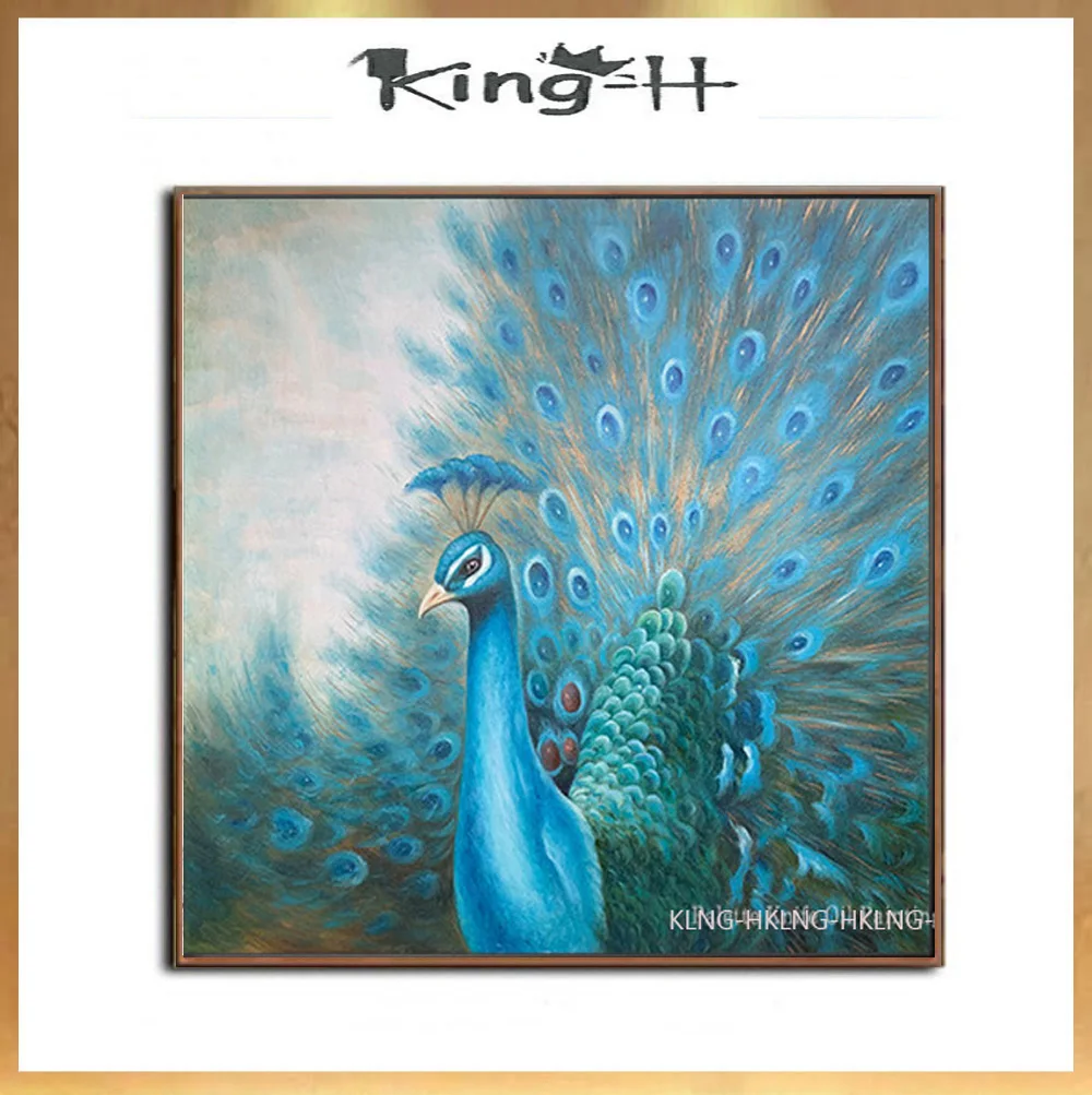 Nuevo Arte Abstracto Moderno De Pared Pintura Al Oleo De Pavo Real