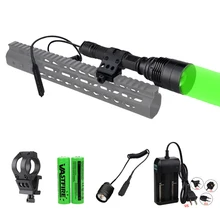 Масштабируемый зеленый охотничий флэш-светильник с регулируемым фокусом Тактический светильник с дистанционным переключателем давления Охотничий комплект+ крепление на бочку