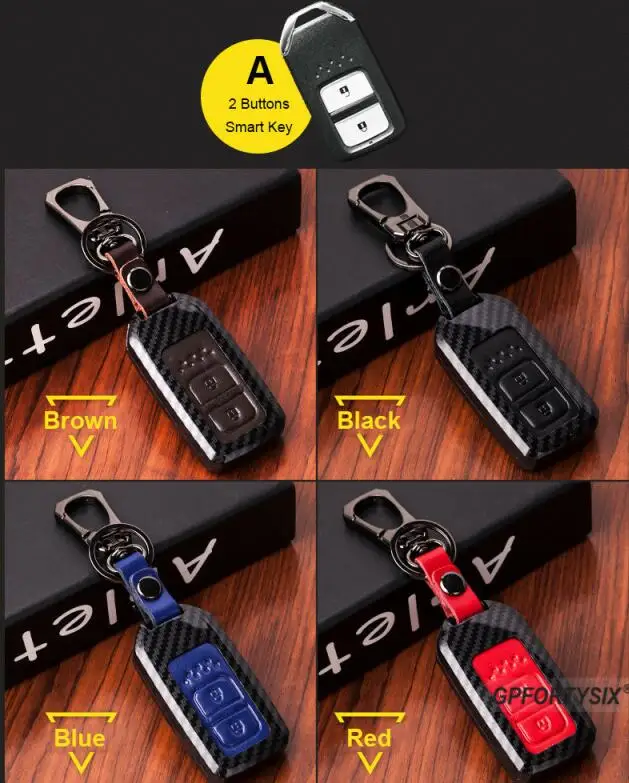 smart key A 203 Углеродное волокно Автомобильный Дистанционный брелок кожаный чехол для Honda Civic Accord подходит для CRV crosxrv Crosstour HRV Jazz - Название цвета: smart key A 203