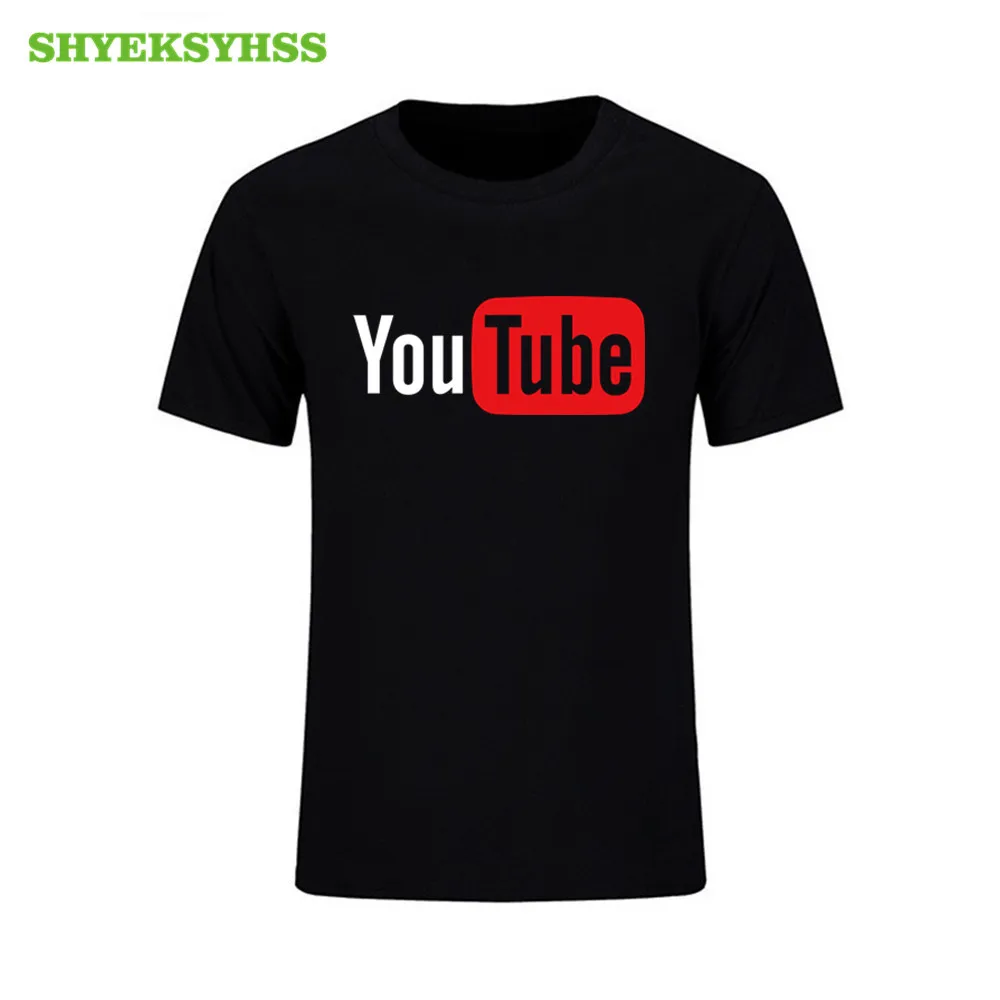 Мужская футболка с принтом логотипа YouTube забавная одежда модная рабочая из 100%
