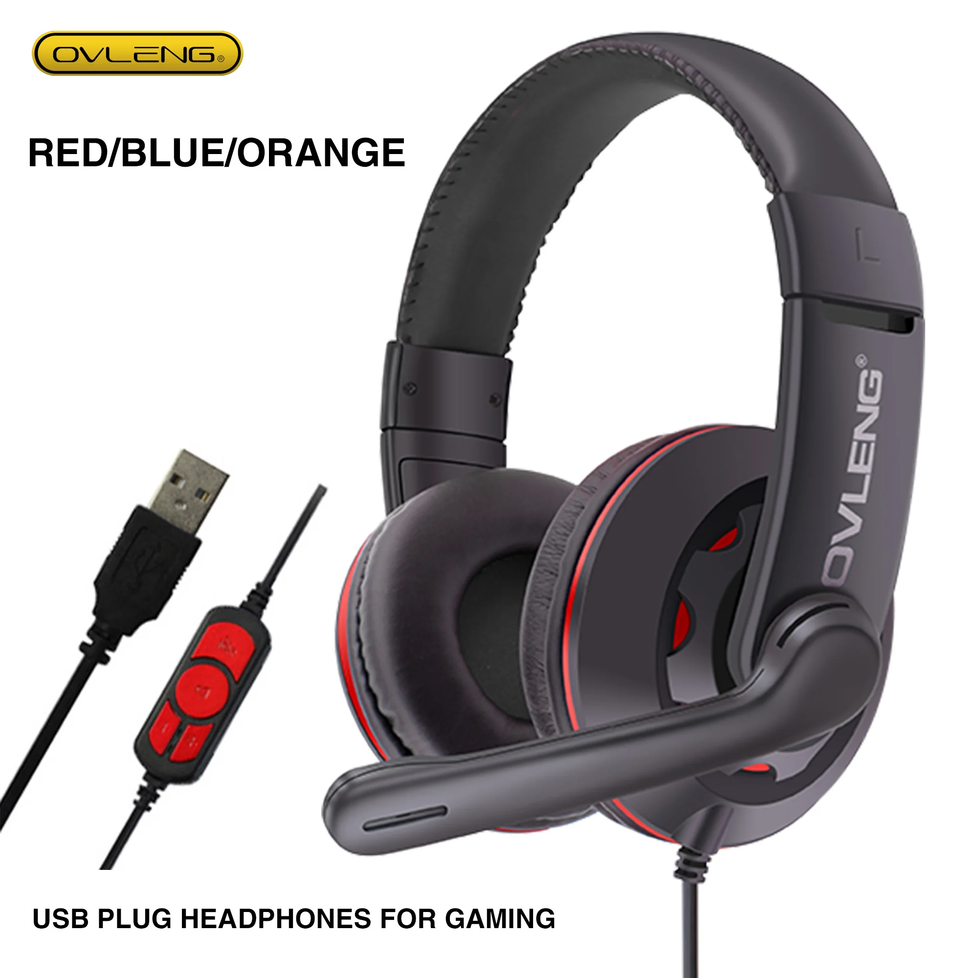 Новинка Q5 USB Проводная игровая гарнитура OVLENG с микрофоном стерео HD наушники