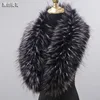 2022 New Style Faux Fur Collar 100% High Quality Fur Scarf Super Luxury Fashion Women Men Collar Jackets Hood Shawl Wraps ZH04 ► Photo 1/6