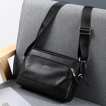 

Crossbody multi-function practical leather soft leather bag business first layer leather men shoulder bag diagonal