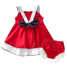 Special Offers Christmas Baby Girls Dress 2Pcs Clothes Set Bow Sling Dress with Pant Fashion Children Party Dress vestidos infantil D20 Special Offers Christmas Baby Girls Dress 2Pcs Clothes Set Bow Sling Dress with Pant Fashion Children Party Dress vestidos infantil D20