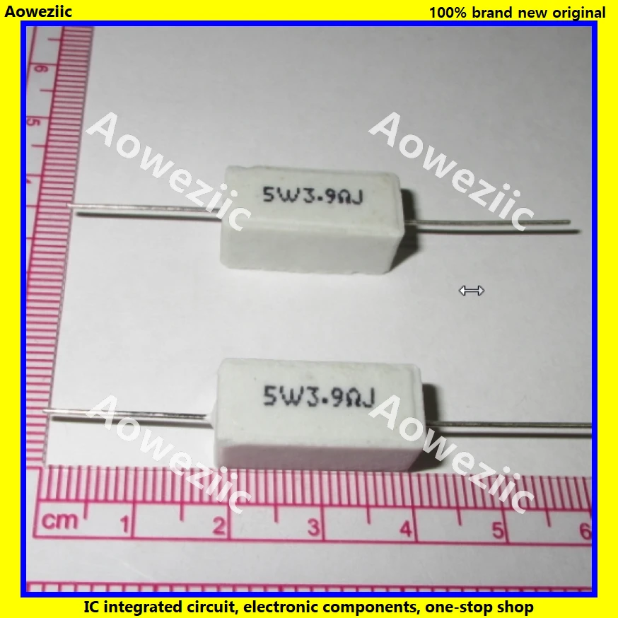 10 шт. RX27 горизонтальное сопротивление цемента 5 Вт 3.9ohm 3.9R 3.9RJ 5W3. 9RJ 5W3R9J керамическое сопротивление точность 5% мощность сопротивление