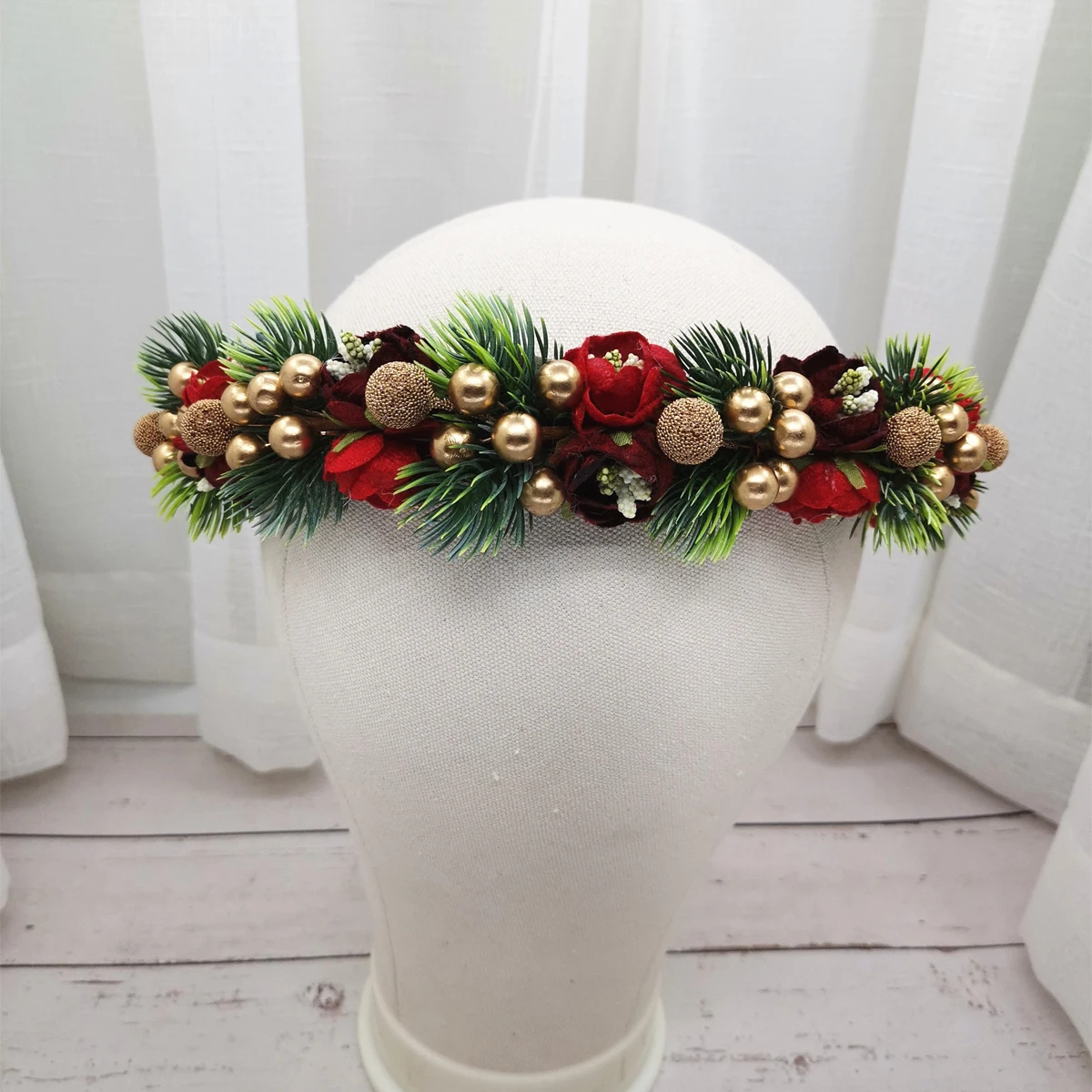 Christmas Flower Crown Festival Headband Women Hair