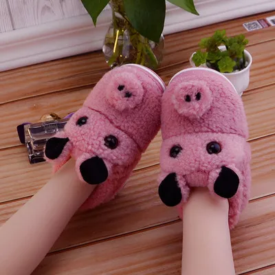 pink Детская Хлопковая обувь; сезон осень-зима; домашние тапочки для девочек; теплые домашние тапочки с героями мультфильмов для мальчиков; детская Нескользящая плюшевая обувь - Цвет: pink