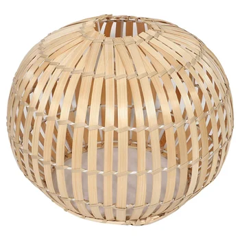 

Natural Bamboo Chandelier DIY Round Wicker Rattan Lamp Shades Weave Hanging Light