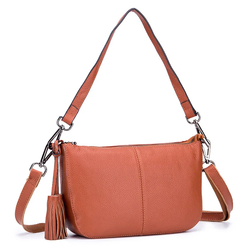 

2018 New Style Casual Really First Layer WOMEN'S Cow Leather Bag Shoulder Bag Simple Soft Leather Shoulder Mom Middle-aged Bag G