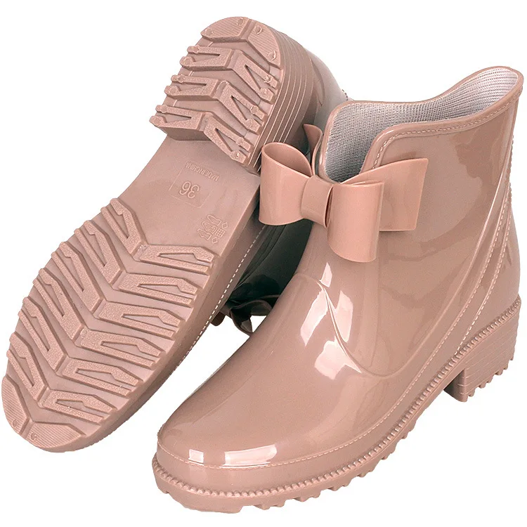New Rubber Boots for Women PVC Ankle Rain Boots Waterproof Trendy Jelly
Women Boot Elastic Band Rainy Shoes Woman wed4