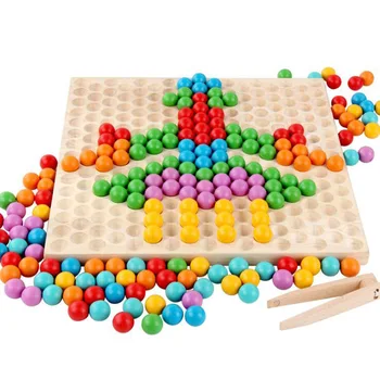 

2019 Best Sale High Quality Baby Wooden Balls Puzzle New design Rainbow Color Balls Children Learning & Education Puzzle Toy