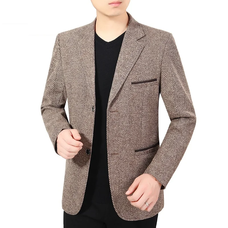 

KUYOMENS Striped Blazer Mens Slim Fit Blazer Slim Masculino Business Casual Mens Stylish Blazer Spring Autumn Dot Striped Blazer