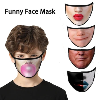 

Funny Pattern Cotton Masks for Adult Kids Reusable Mask Windproof Anti Dust Mouth Mask Breathable Face Mask Reusable