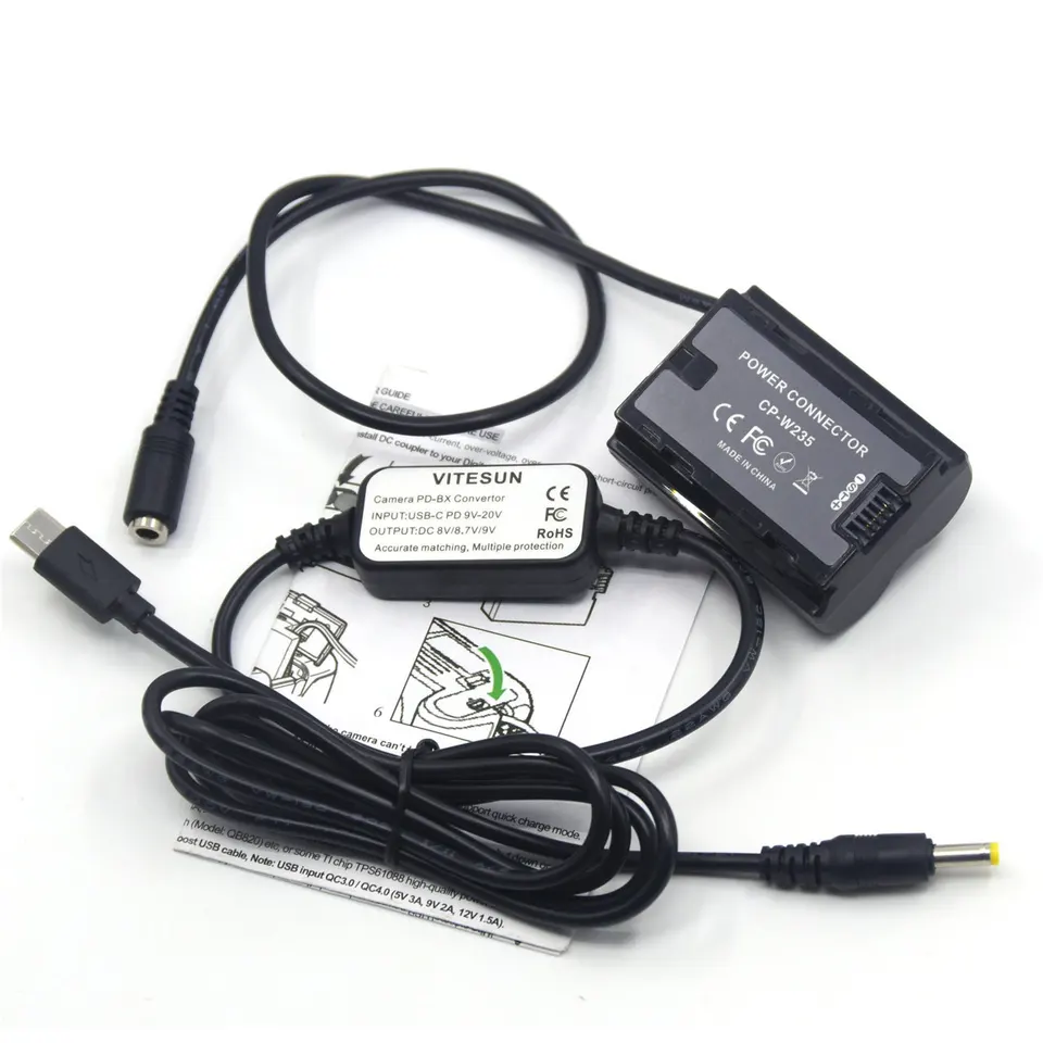 Kit Alimentazione Esterna Per Fujifilm X-T4, Batteria Fittizia NP-W235 Con Cavo USB-C PD, Adattatore DC, CP-W235, Per Power Bank E Caricatori PD