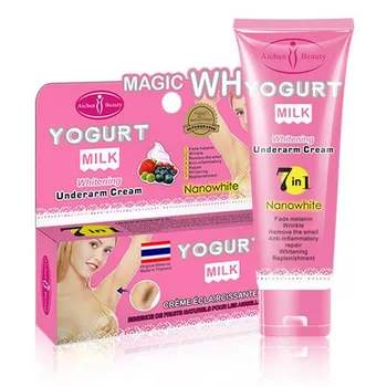 

80g Body Cream Yogurt Milk Whitening Underarm Cream For Legs Knees Private Parts Whitening Formula Armpit Brightening Skin Cream