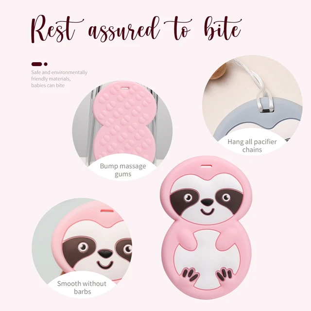 1PCS Baby Teether Sloth Cartoons Cute Animal Shape Chewing Accessories Molar Props Teething Toy Children'S Unique Easter Gift 2