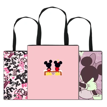 

Mickey And Minnie Women'S Tote Bag Large Beach Handbags Reusable Shopping Bags Eco Foldable Ladies Designer Shopper Bag Printed