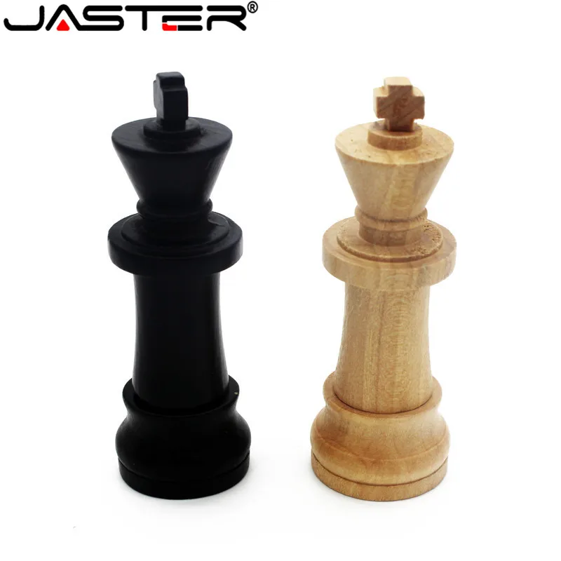 

JASTER New wooden international chess USB flash drive creative gift u disk game chess pendrive 4GB 16GB 32GB 64GB hot wholesale