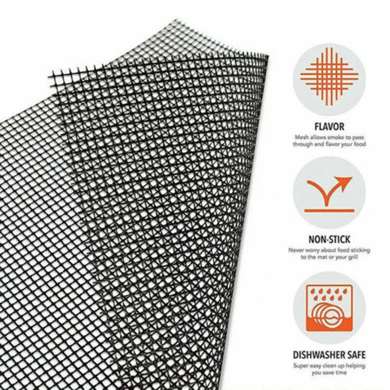 

Sheet Grill Mats Garden Outdoor Tools Mesh Non-Stick Cooking Liner 30*40CM Black 2Pcs Yard