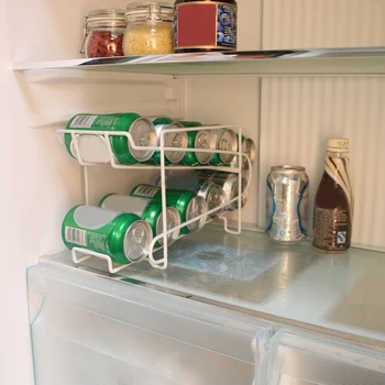 

Non-Foldable Beer Can Storage Rack Metal Wire Rack Kitchen Refrigerator Beverage Double Storage Rack