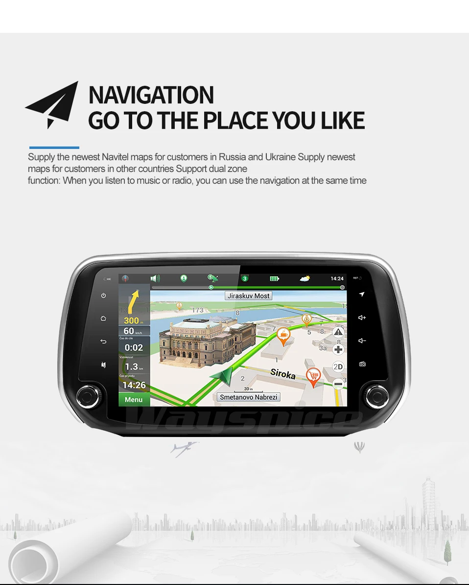 Best android 9.0 PX30 car dvd  for hyundai Santa Fe  2018 2019 car dvd gps navigation raido video  player 1 4