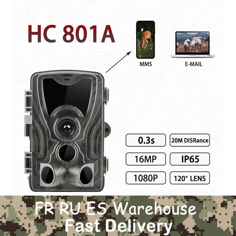 Suntekcam HC-801A новейшая охотничья камера 16MP 32GB Trail камера IP65 фото ловушки 0,3 s время триггера 850nm Дикая камера ловушка
