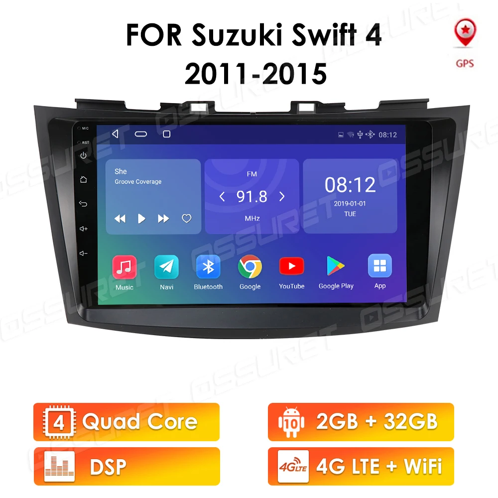4g lte 9 polegada 2g + 32g 2 din android 10 carro dvd player para suzuki swift 2011-2015 rádio do carro multimídia jogador gps navegação