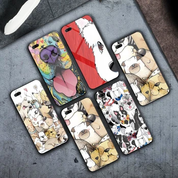 

cute dog Tempered Glass Luxury case For iPhone 5 5S 6 6s 7 8 Plus X XS XR 11 Pro Max