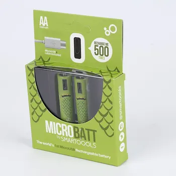 

2pcs/set Portable Size USB Rechargeable AA/AAA Batteries Long Using Time Micro USB Charging Batteries Set With LED Indicator