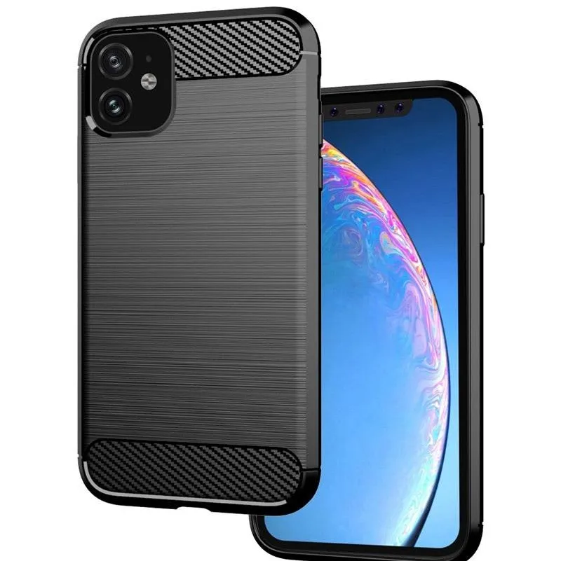 Силиконовый чехол из углеродного волокна для телефона iPhone 11 Pro Max XS XR MAX X 8 7 6S Plus
