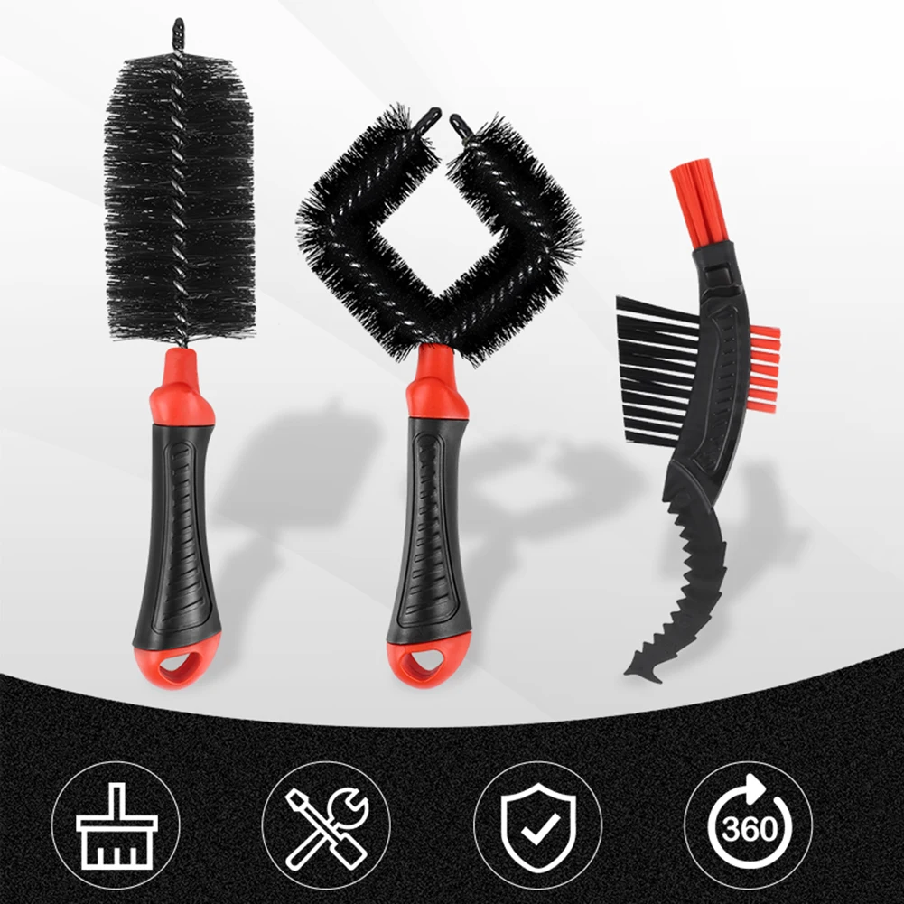

3 Pcs Bicycle Cleaning Kit Multifunction Bike Cleaning Brush Set Universal Bike Brake Tire Chain Clean Brushes Tool Dropshipping