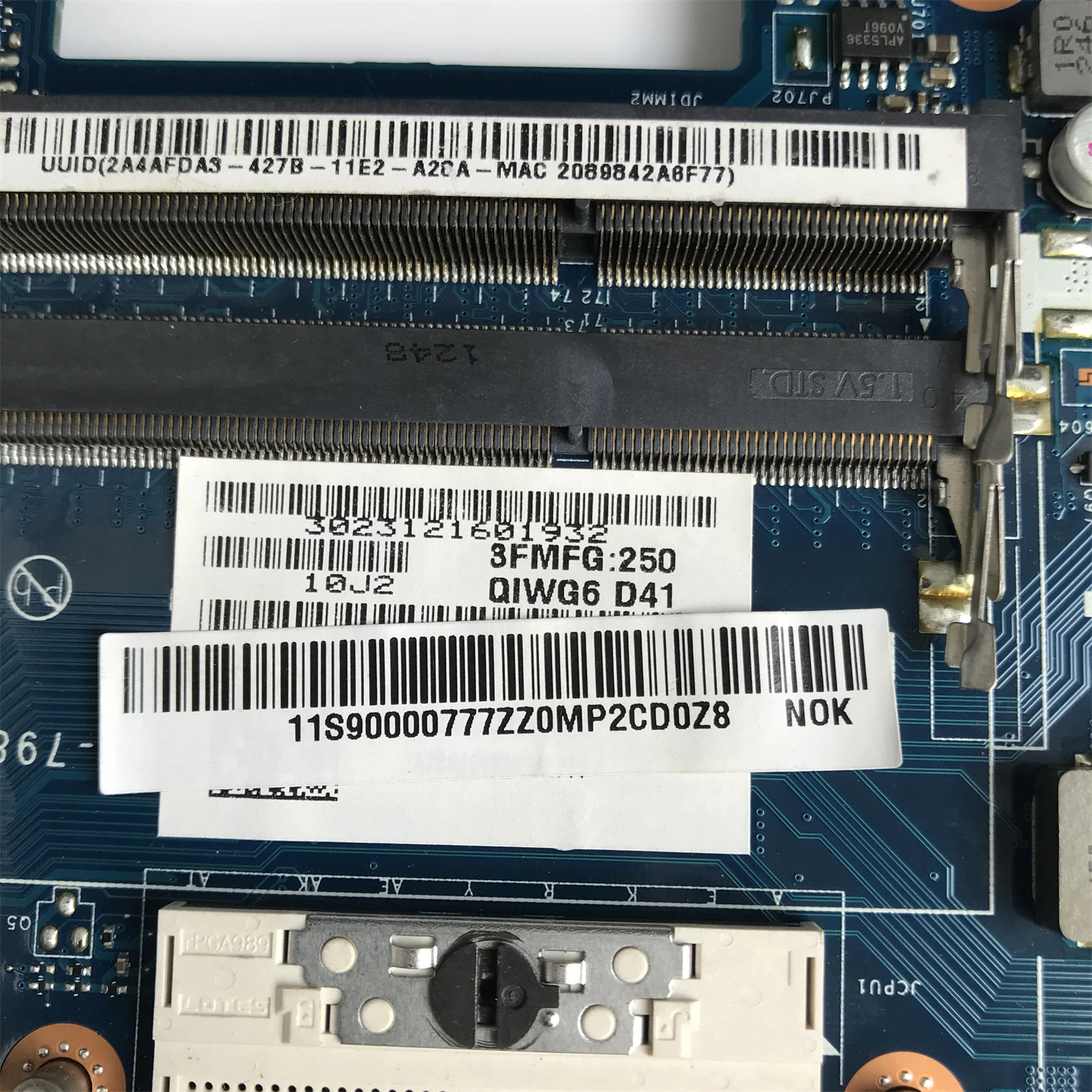 Mainboard para Lenovo Laptop Motherboard Fru: 90000777 90001506 La7988p La-7981p N13m-ge7-b-a1 1gb 100 Testado Trabalhando - Imagem 3