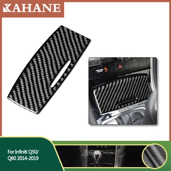 

Car styling Carbon Fiber 3D Sticker for Infiniti Q50 Q60 2014-2019 Car Front Gear Box Storage Box Cover Trim Decor Sticke