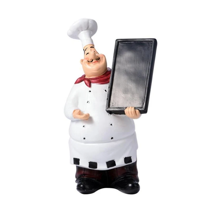 

Retro Chef Model Ornaments Resin Crafts Mini Chef Figurines White Top Hat Cook Home Kitchen Restaurant Bar Coffee Decor