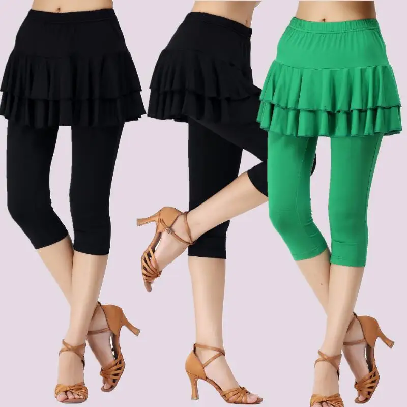 Юбка с эластичной резинкой на талии для женщин, Теннисный бадминтон, танцевальные колготки, быстросохнущая двойная юбка, юбка с комфортным анти-трусики с принтом