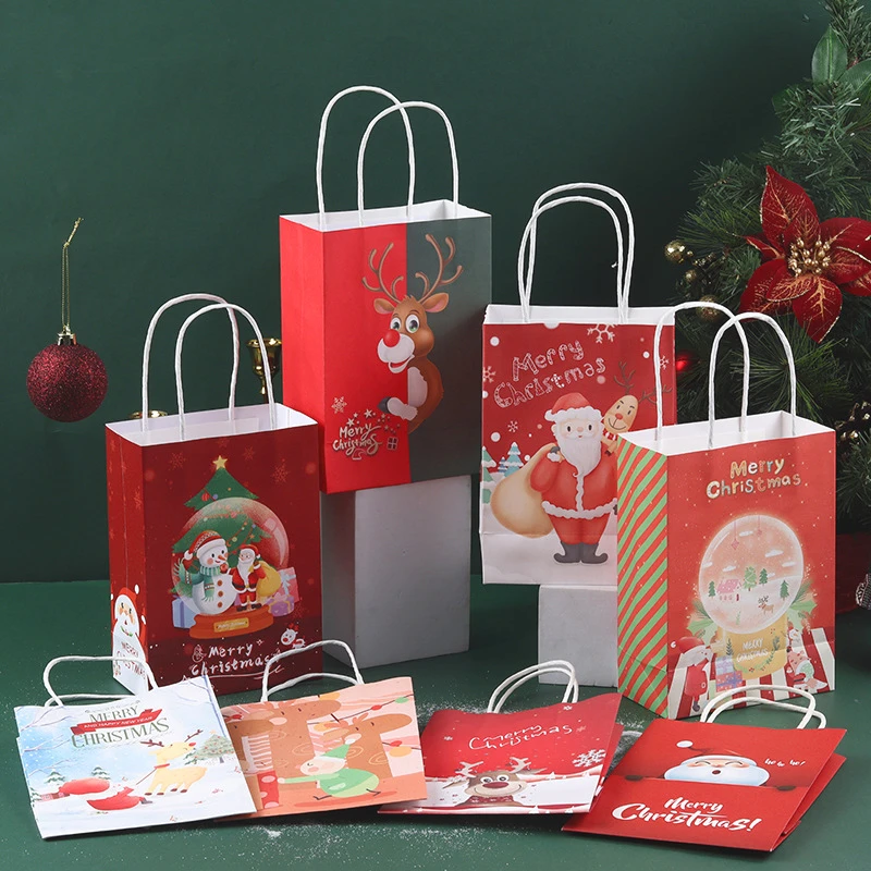 Christmas Party Prizes 2022 10Pcs Christmas Kraft Paper Gift Bags Candy Treat Bags With Handle Xmas  Party Favor Decorations 2022 New Year Present Packaging|Gift Bags &  Wrapping Supplies| - Aliexpress