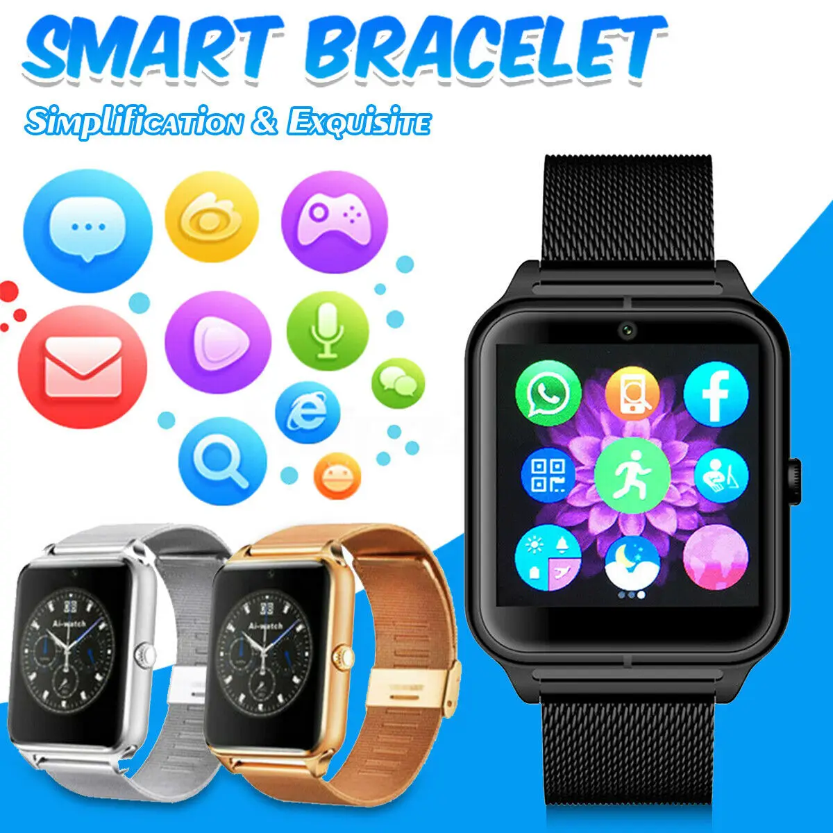 Z60 Смарт часы с sim картой Bluetooth умные relogio inteligente SmartWatch GT08 Plus reloj PK Band|Смарт-часы| |